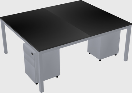 Shared rectangular desk