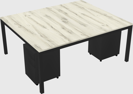 Shared rectangular desk