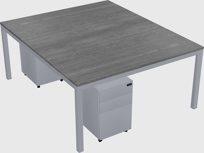 Shared rectangular desk