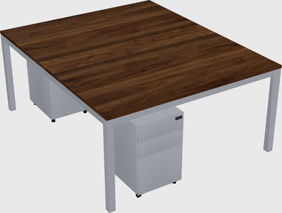 Shared rectangular desk