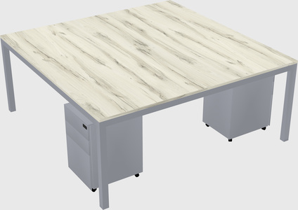 Shared rectangular desk