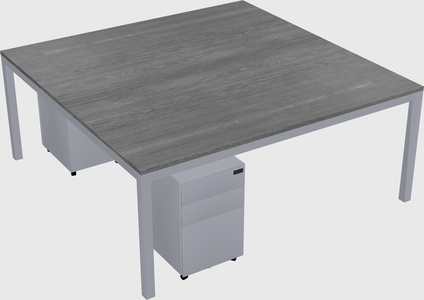 Shared rectangular desk
