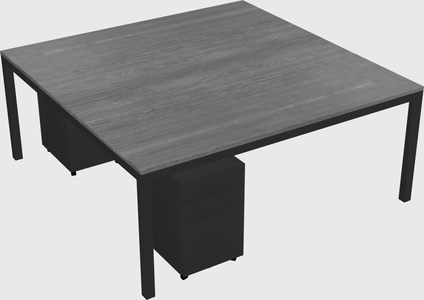 Shared rectangular desk