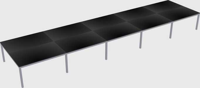 Shared rectangular desk