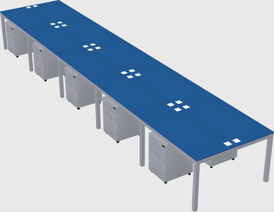 Shared rectangular desk