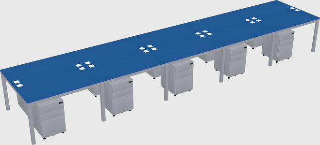 Shared rectangular desk