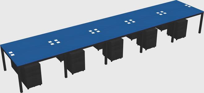Shared rectangular desk