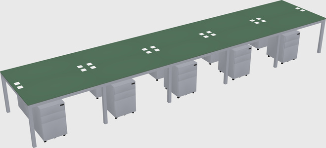 Shared rectangular desk