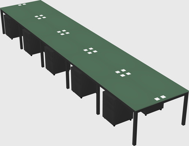 Shared rectangular desk