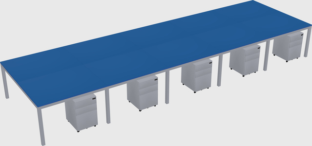 Shared rectangular desk