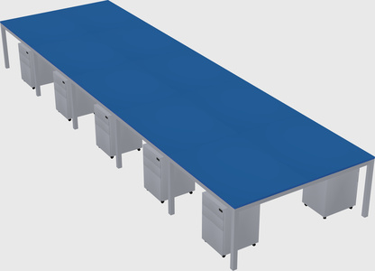 Shared rectangular desk
