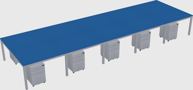 Shared rectangular desk