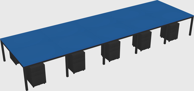 Shared rectangular desk