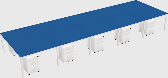 Shared rectangular desk