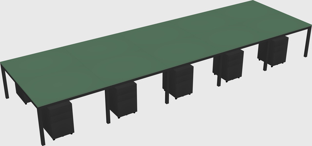 Shared rectangular desk