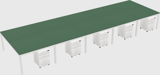 Shared rectangular desk