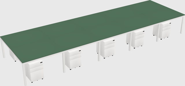 Shared rectangular desk
