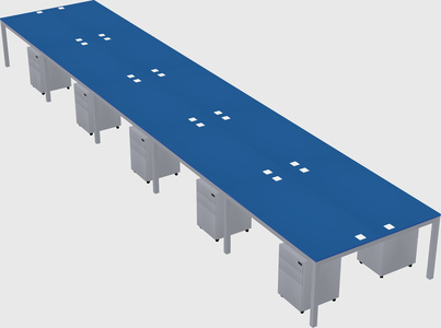 Shared rectangular desk