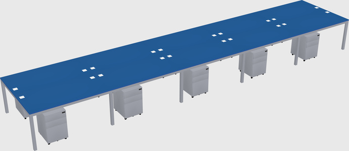Shared rectangular desk