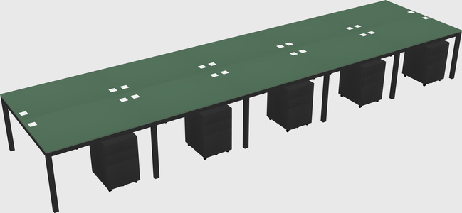 Shared rectangular desk