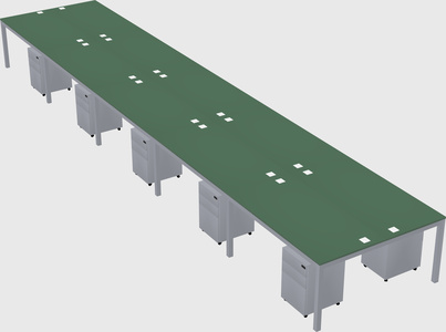 Shared rectangular desk
