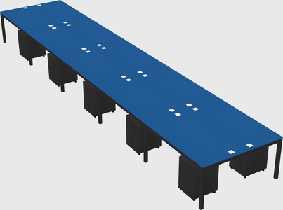Shared rectangular desk