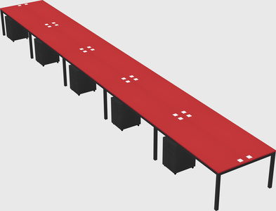 Shared rectangular desk