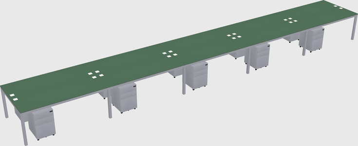 Shared rectangular desk