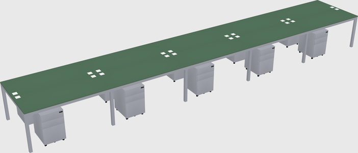 Shared rectangular desk