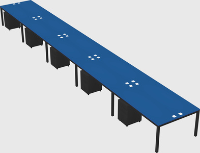 Shared rectangular desk