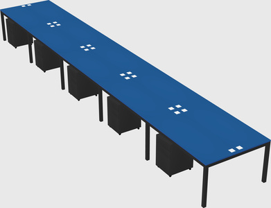 Shared rectangular desk