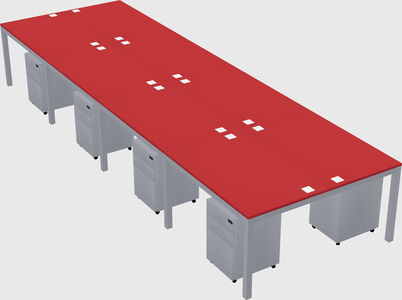 Shared rectangular desk