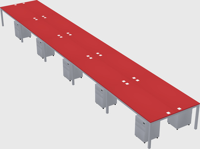 Shared rectangular desk