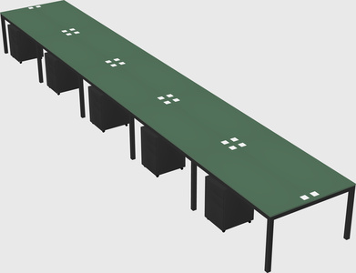 Shared rectangular desk