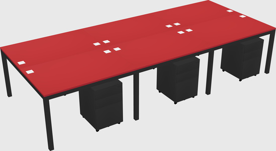 Shared rectangular desk