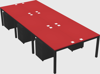 Shared rectangular desk