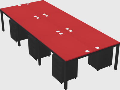 Shared rectangular desk