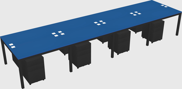 Shared rectangular desk