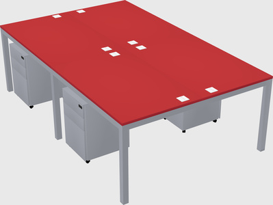 Shared rectangular desk