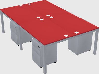 Shared rectangular desk