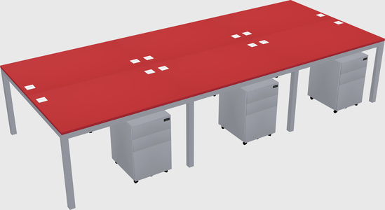 Shared rectangular desk