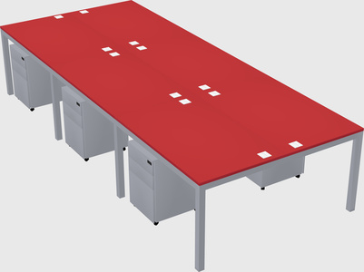 Shared rectangular desk