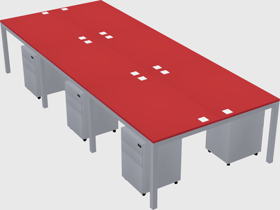 Shared rectangular desk