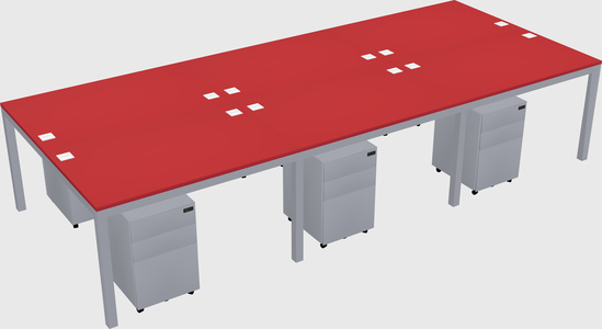 Shared rectangular desk