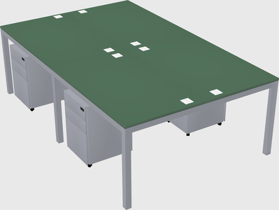 Shared rectangular desk
