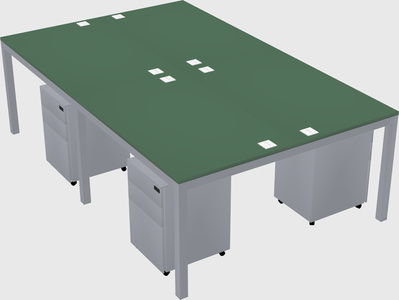 Shared rectangular desk