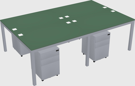 Shared rectangular desk