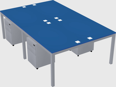 Shared rectangular desk