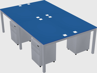 Shared rectangular desk