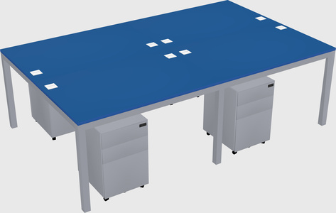 Shared rectangular desk